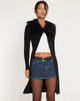 image of Kameo Longline Cardi in Black with Afghan Fur