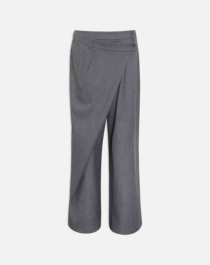 Image of Kanna Asymmetric Trouser in Tailoring Charcoal