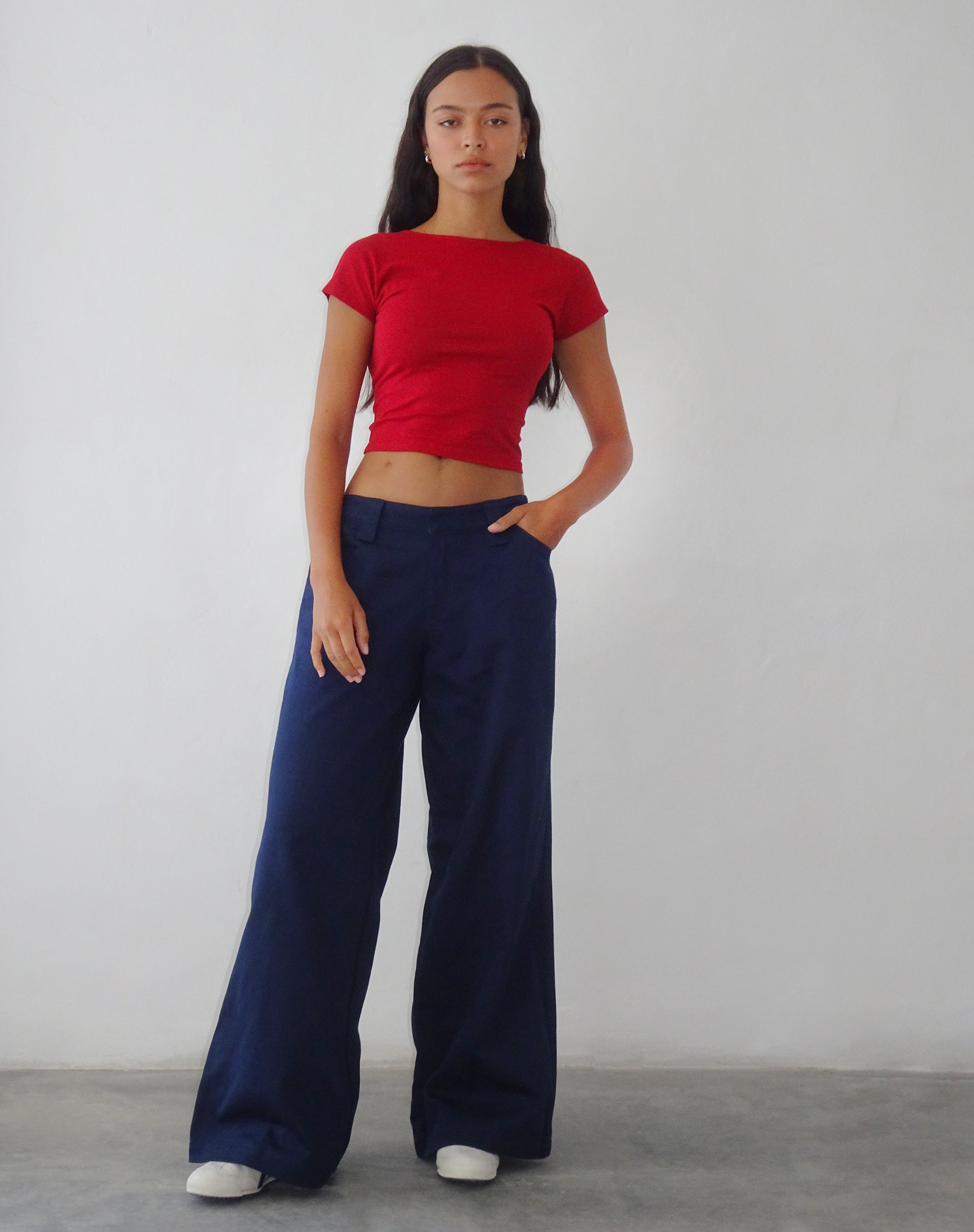 Image of Kaomy Wide Leg Trouser in Navy