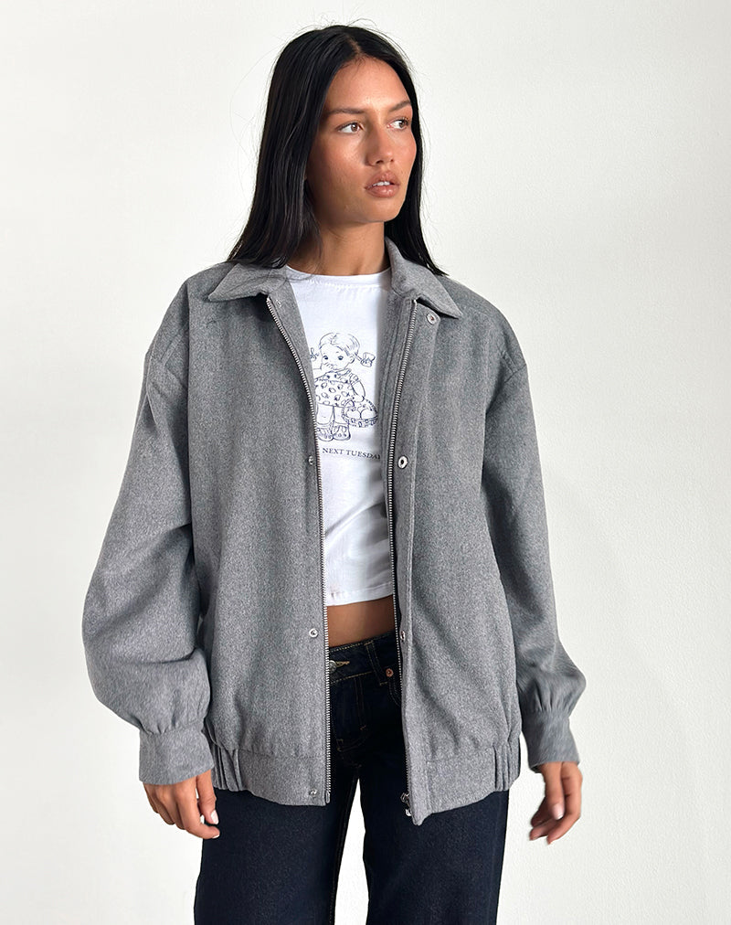 Image of Karinta Jacket in Grey Marl Wool