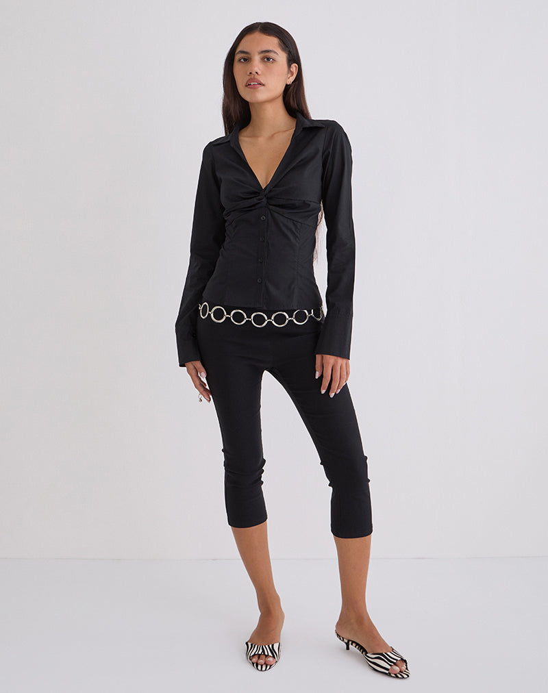 Karis Shirt in Poplin Black