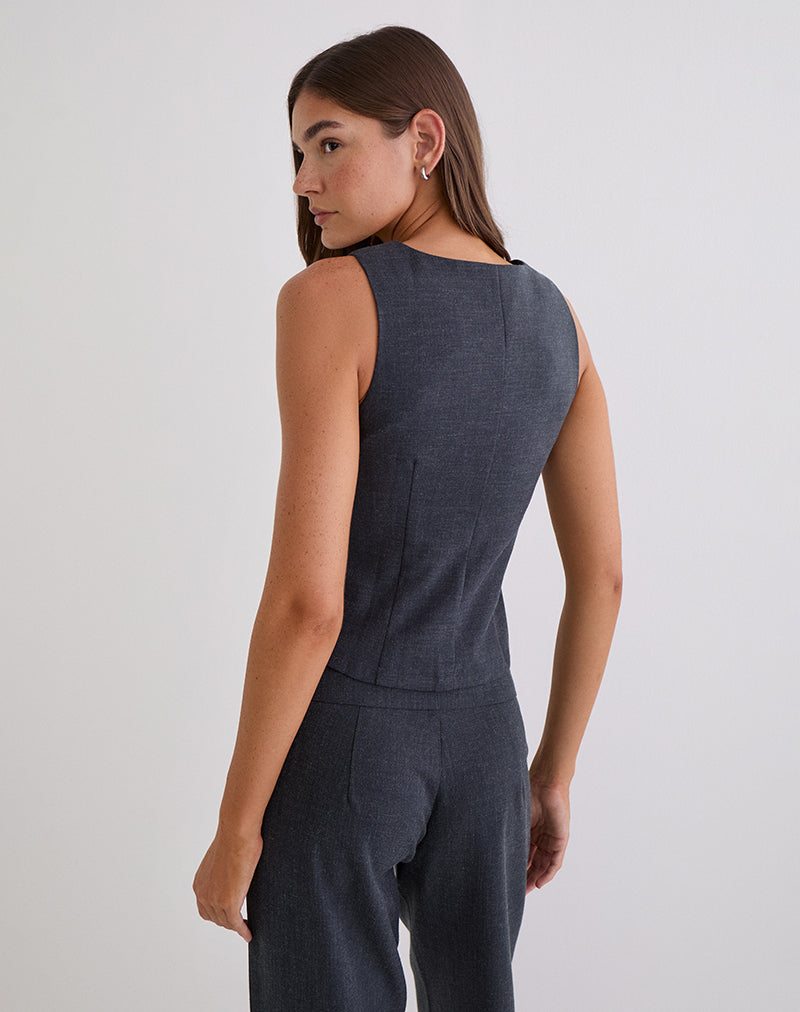 Image of Kariso Corset Top in Tailoring Grey Blue