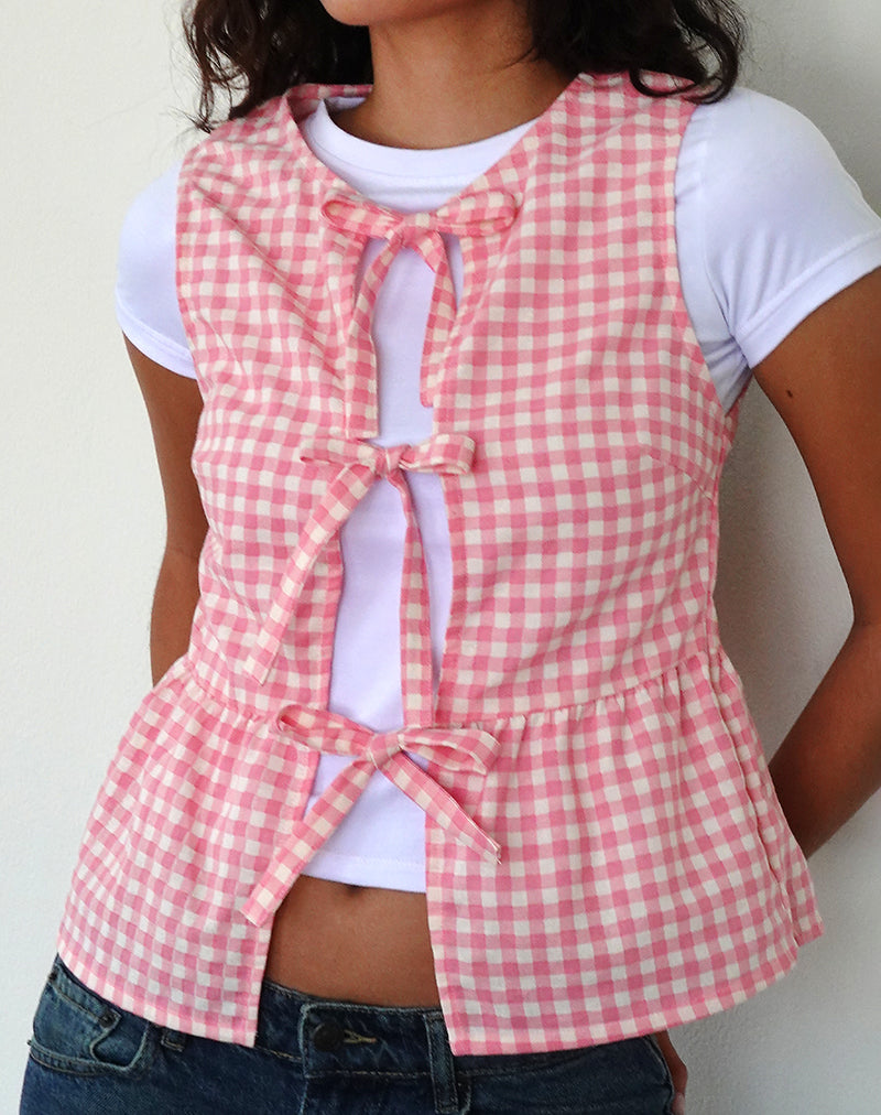 Image of Kayvata Top in Gingham Pink