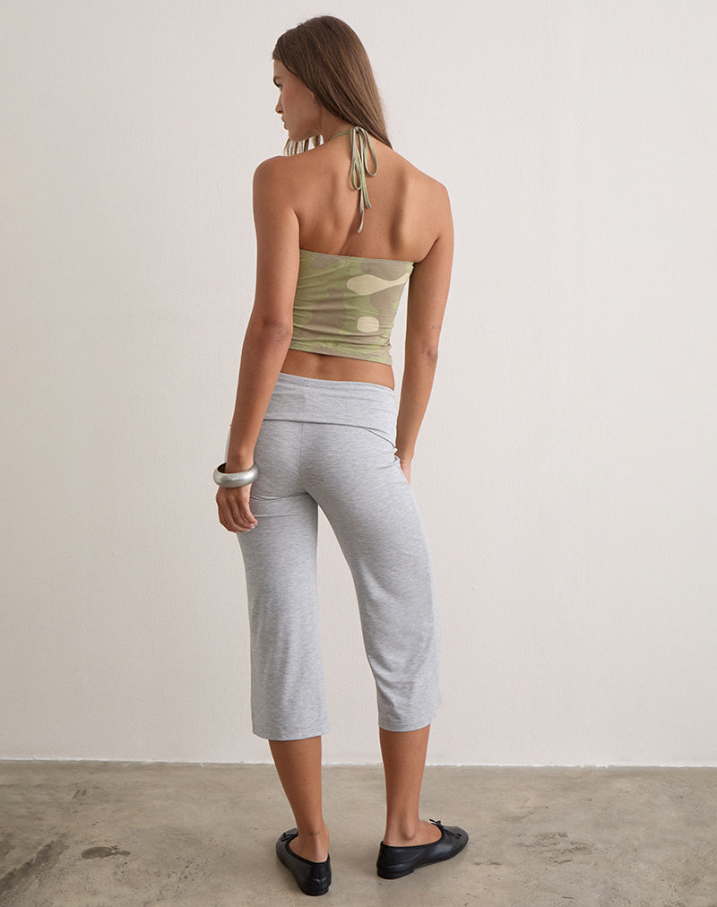Image of Keona Bandeau Halter Top in Blurry Camo Khaki