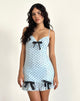 Image of Khalil Mini Dress in Blue Black Basic Polka