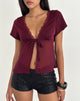 Image of Kilu Top in Satin Chiffon Burgundy