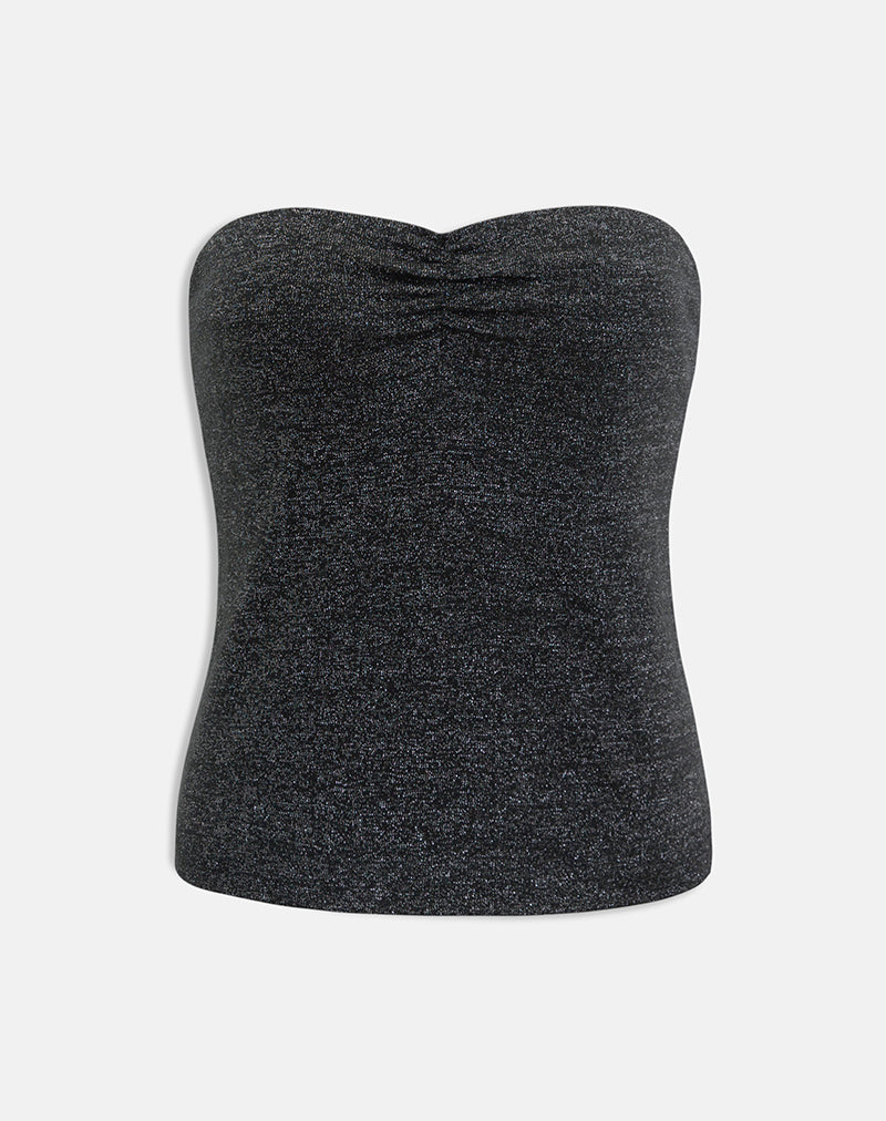 Image of Kolisa Ruched Bust Top in Black