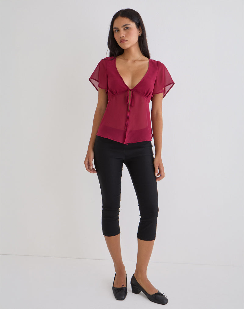Image of Kota Chiffon Blouse in Burgundy