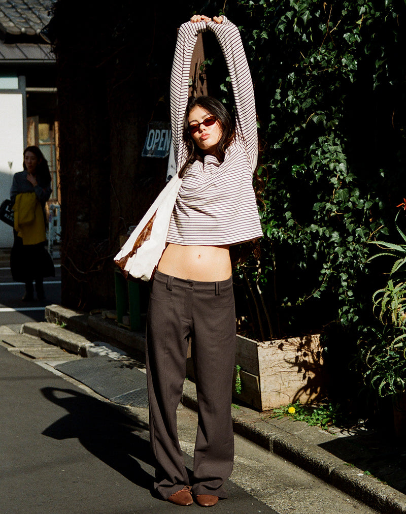 Image of Avina Trouser in Tailoring Dark Olive