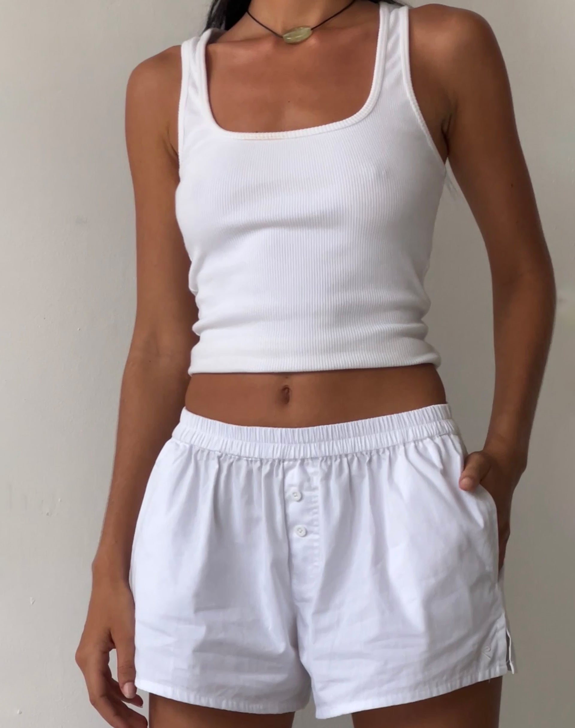 White sale bow shorts