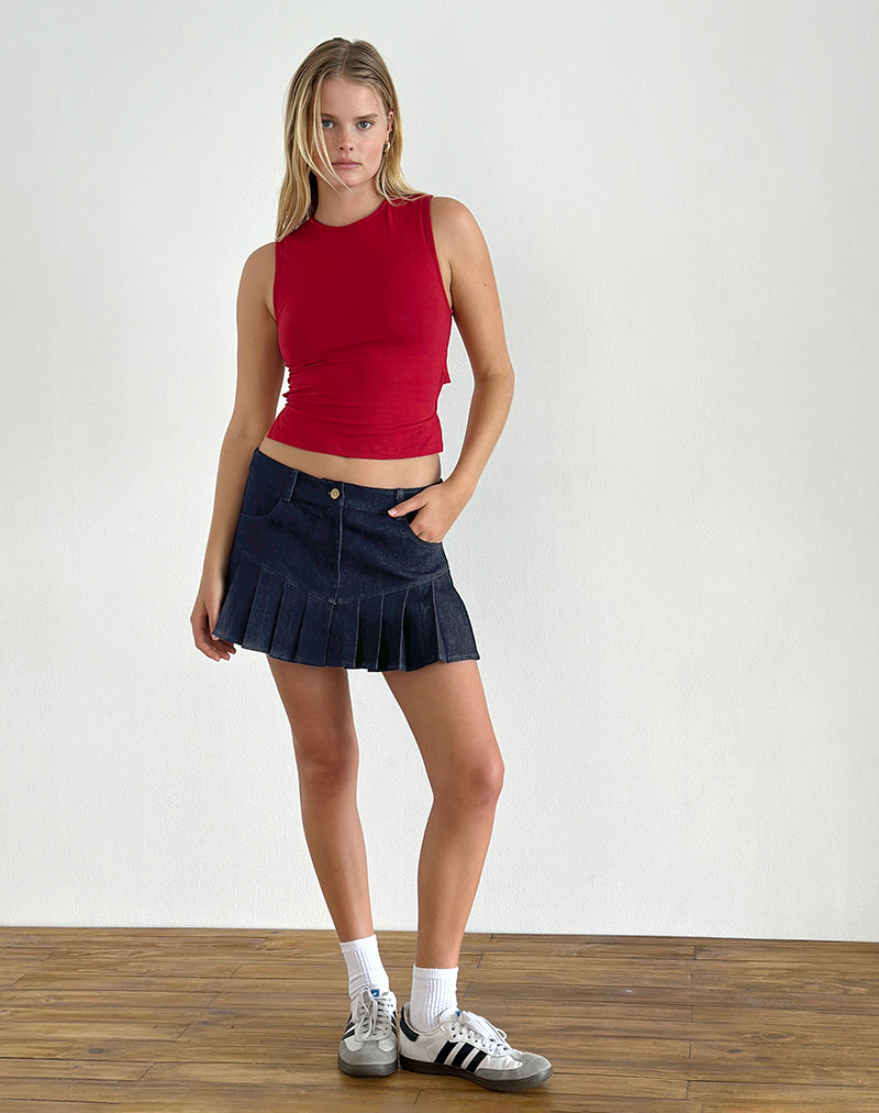 image of Laduma Mini Skirt Denim in Indigo