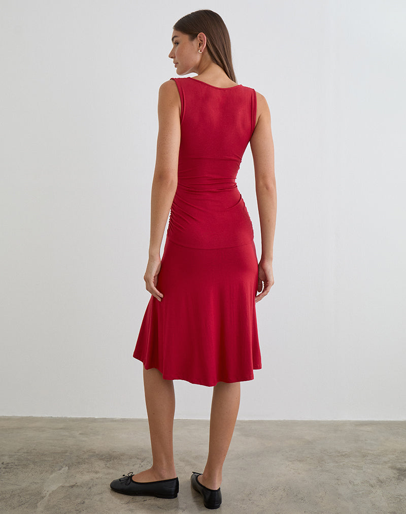Image of Laluma Midi Dress in Adrenaline Red