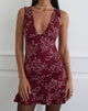 Image of Lanai Mini Dress in Outline Rose Maroon