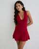 Image of Lanai Mini Dress in Rayon Jersey Adrenaline Red