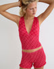 Image of Lantia Shirred Top in Tilted Check Pink