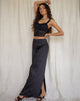 image of Layla Maxi Skirt in Satin Black