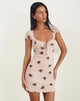 Image of Lashka Mini Dress in Cluster Ditsy Flock Nude