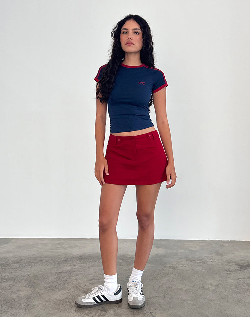 How to wear red mini skirt best sale