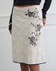 Image of Laykha Midi Skirt in Ivory Lace with Black Vine Print