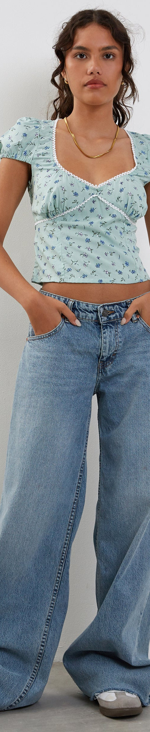 Image of Laz Top in Pretty Petal Green