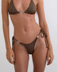 Image of Lentra Bikini Bottom in Shimmer Brown with Spiral and Beads