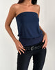 Image of Leocadia Long Bandeau Top In Cupro Navy