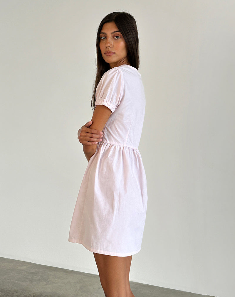 Image of Leshiana Mini Dress in Poplin Light Pink