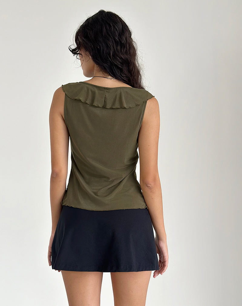 Image of Leviosa Butterfly Top In Mesh Moss Green