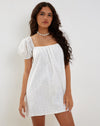 Image of Leyona Broderie Mini Dress in White
