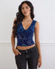 Image of Libura Top in Midnight Leaf Flock Navy