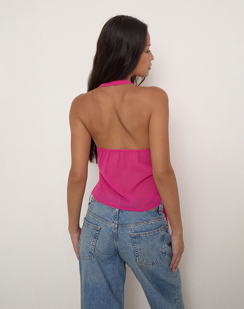 Image of Lilita Halter Top in Chiffon Berry