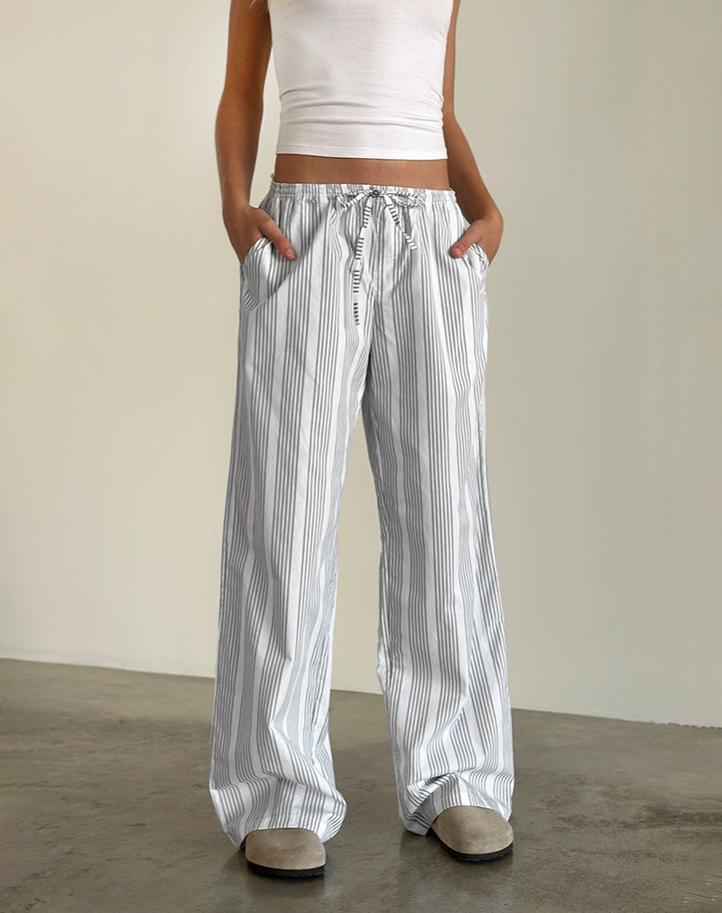 Image of Lirura Trouser in Vertical Grey Stripe