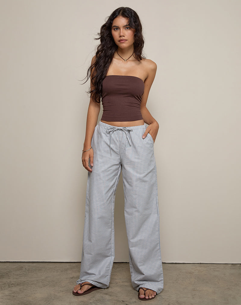 Image of Lirura Trouser in Mini Gingham Blue and Grey