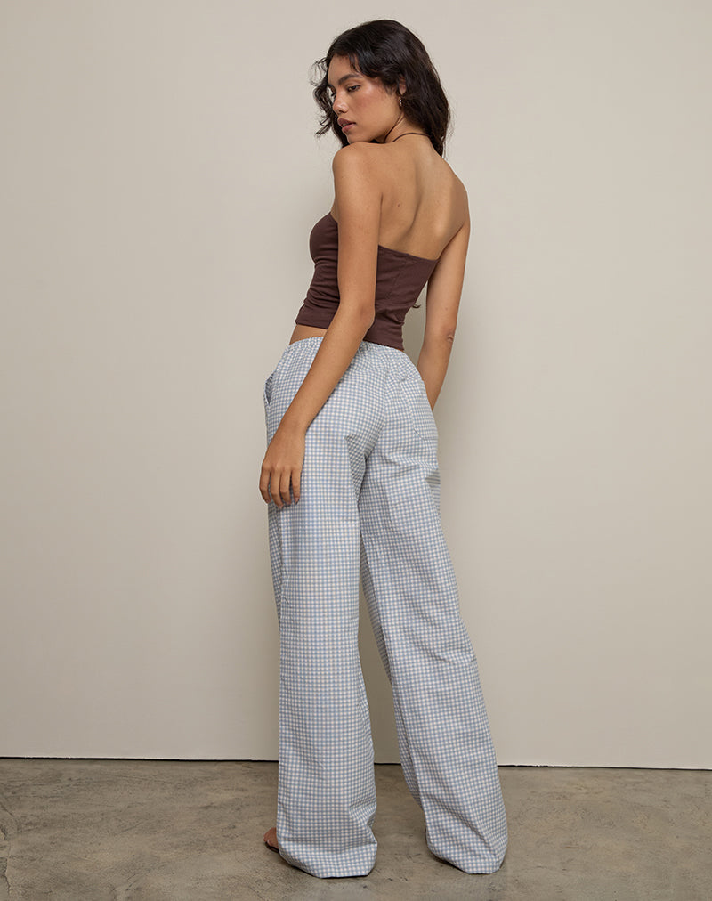 Image of Lirura Trouser in Mini Gingham Blue and Grey