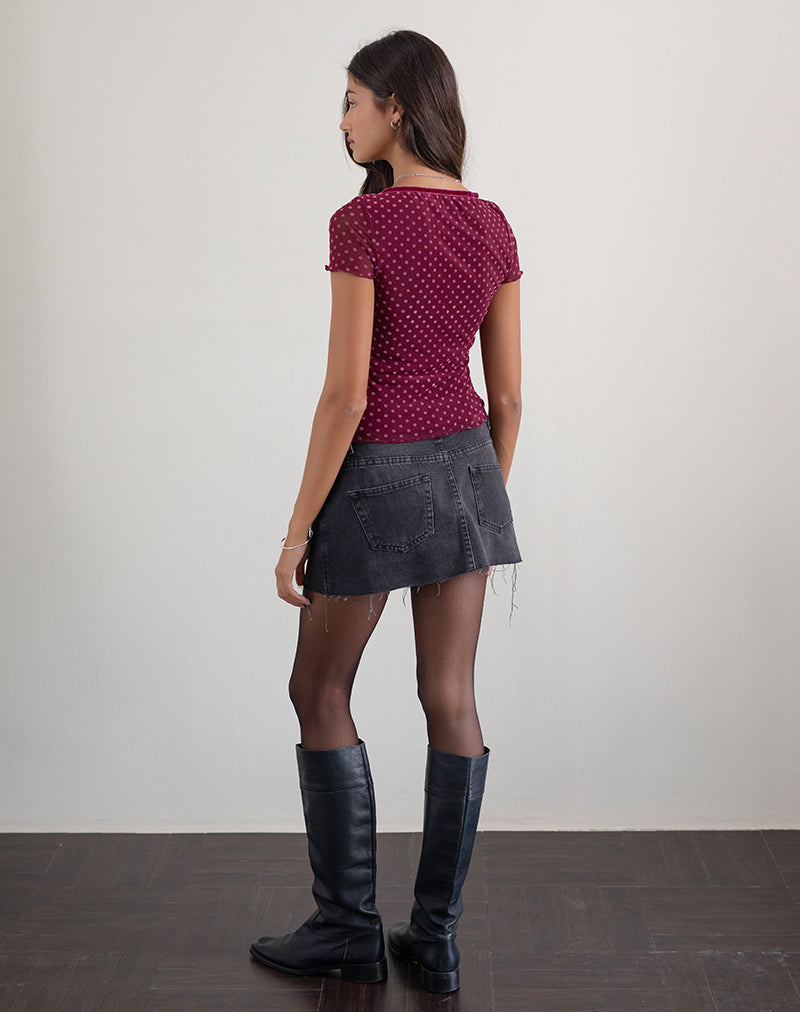 Image of Livi Top in Polka Flock Berry Red