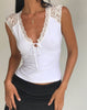 image of Livina Top in Jersey White Lace