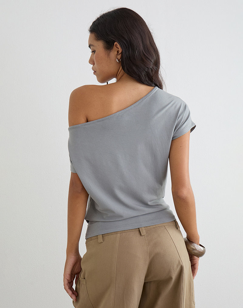 Image of Lola Tie Waist Top in Artistic Floral Grey
