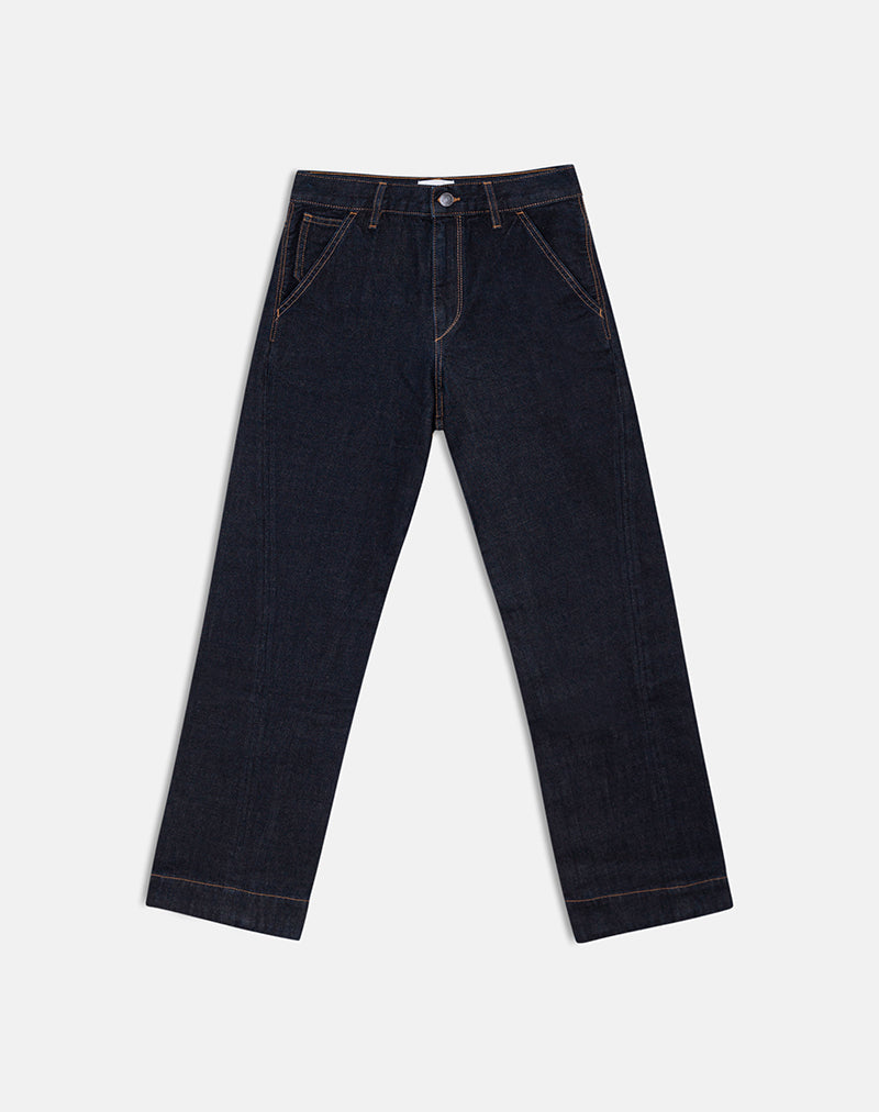 Image of Low Rise Cinch Twisted Seam Jean in Indigo