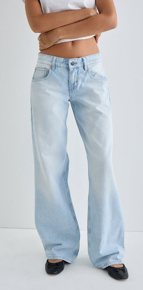 Image of Low Rise Parallel Jeans in Icy Blue
