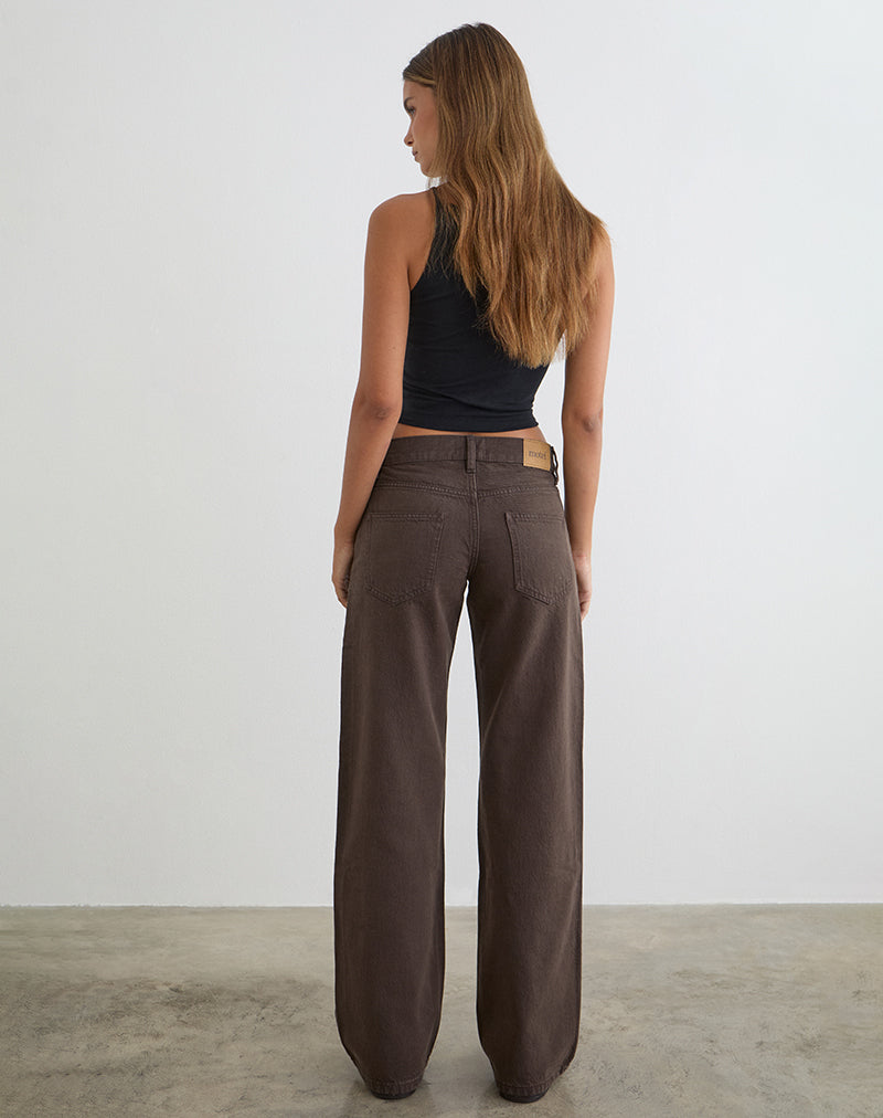 Image of Low Rise Parallel Jeans in Dark Chocolate
