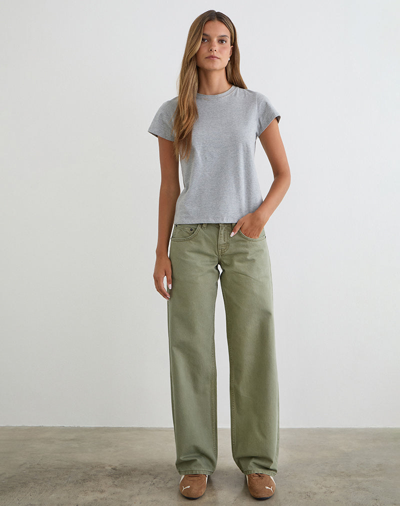Image of Low Rise Parallel Jeans in Fern Green