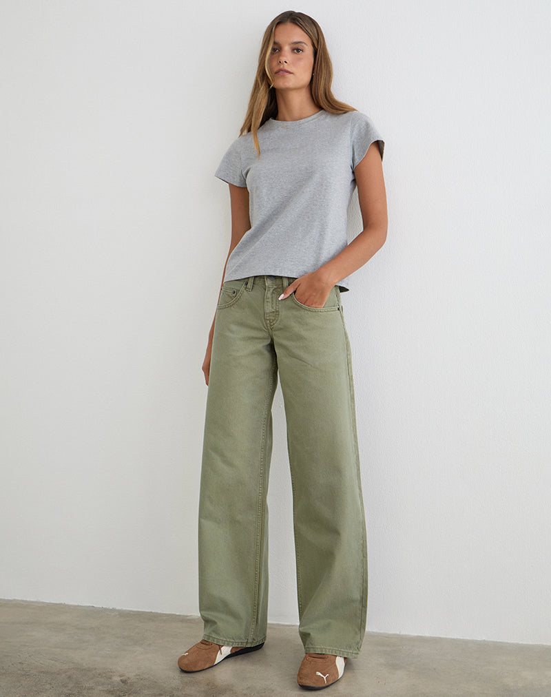 Image of Low Rise Parallel Jeans in Fern Green