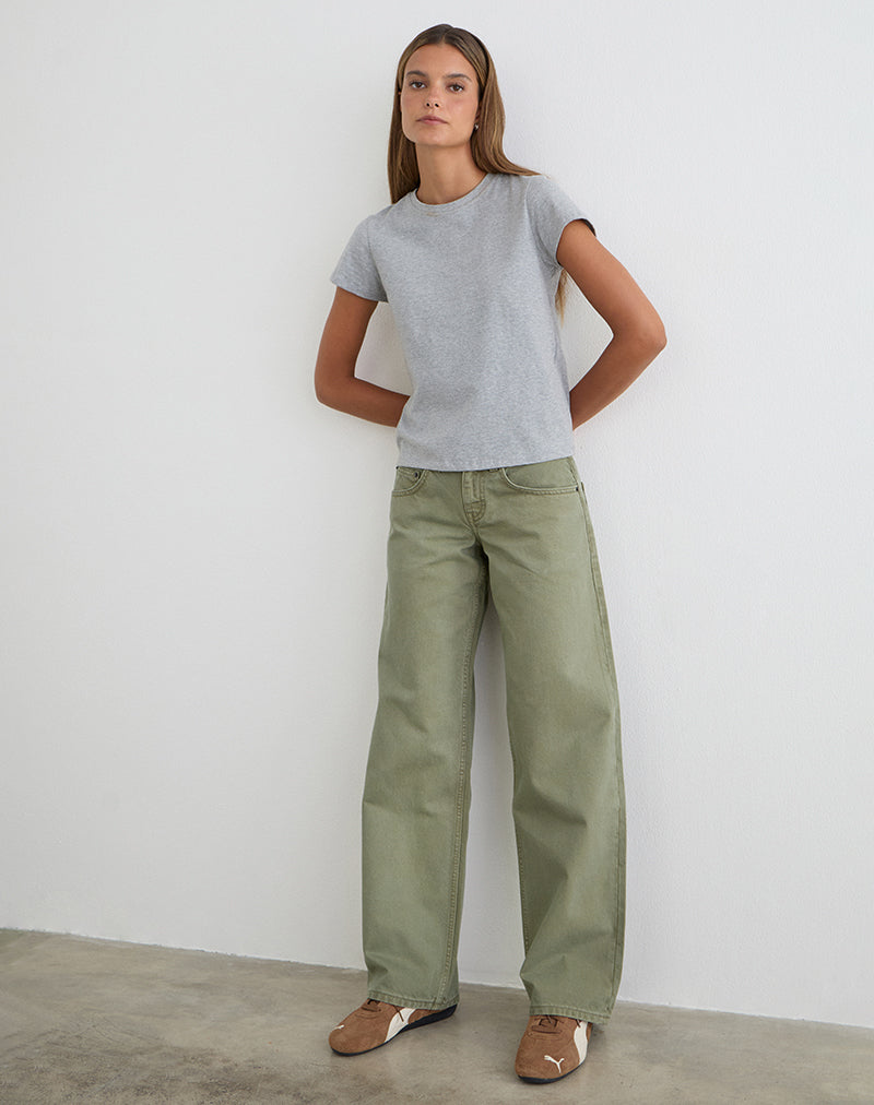 Image of Low Rise Parallel Jeans in Fern Green
