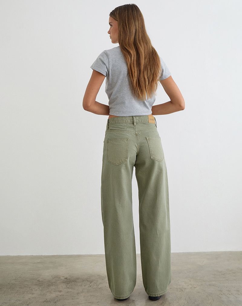 Image of Low Rise Parallel Jeans in Fern Green
