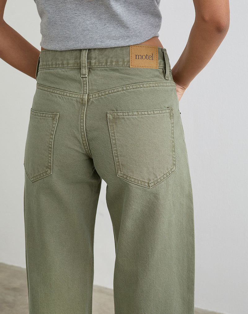 Image of Low Rise Parallel Jeans in Fern Green