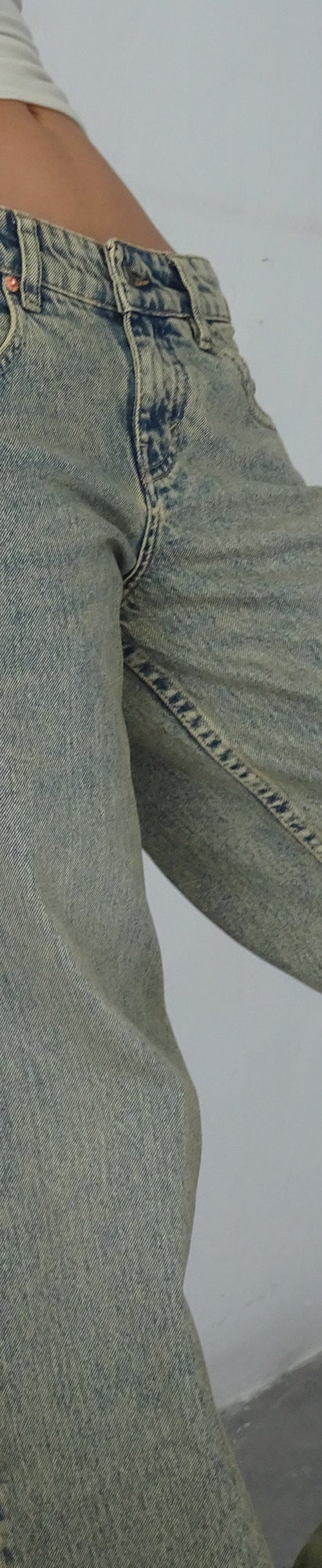 Image of Low Rise Parallel Jeans in Sandy Blue Acid