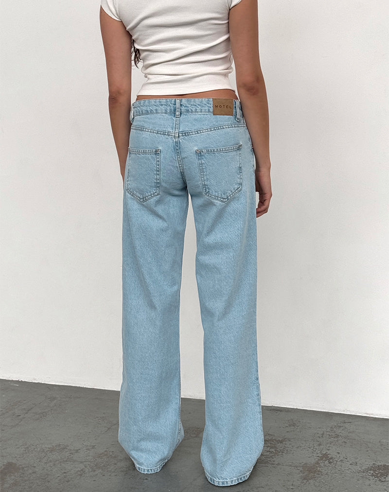 Image of Low Rise Parallel Jeans in Light Wash Blue