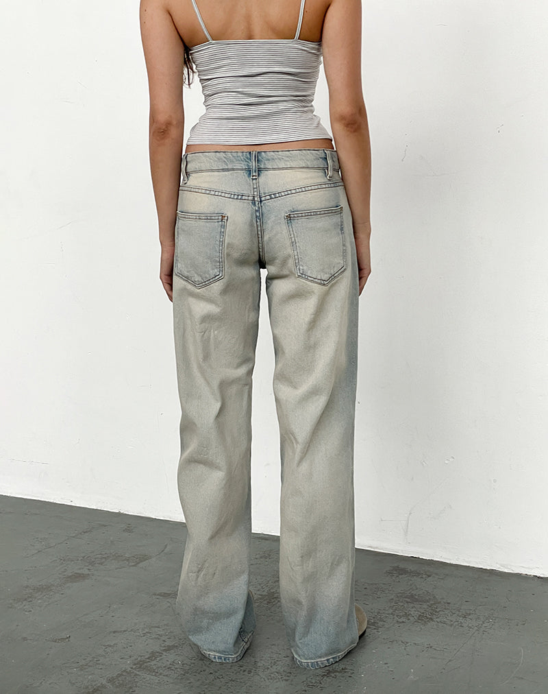 Image of Low Rise Parallel Jeans in Sand Bleach Extreme