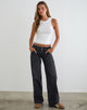 Image of Low Rise Relaxed Cargo Jeans in Vintage Black