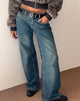 Image of Roomy Extra Wide Low Rise Jeans in Brown Blue Acid
